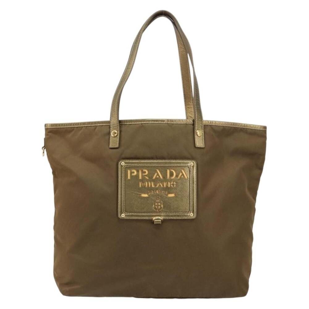 Prada Nylon Tote Bag Brown